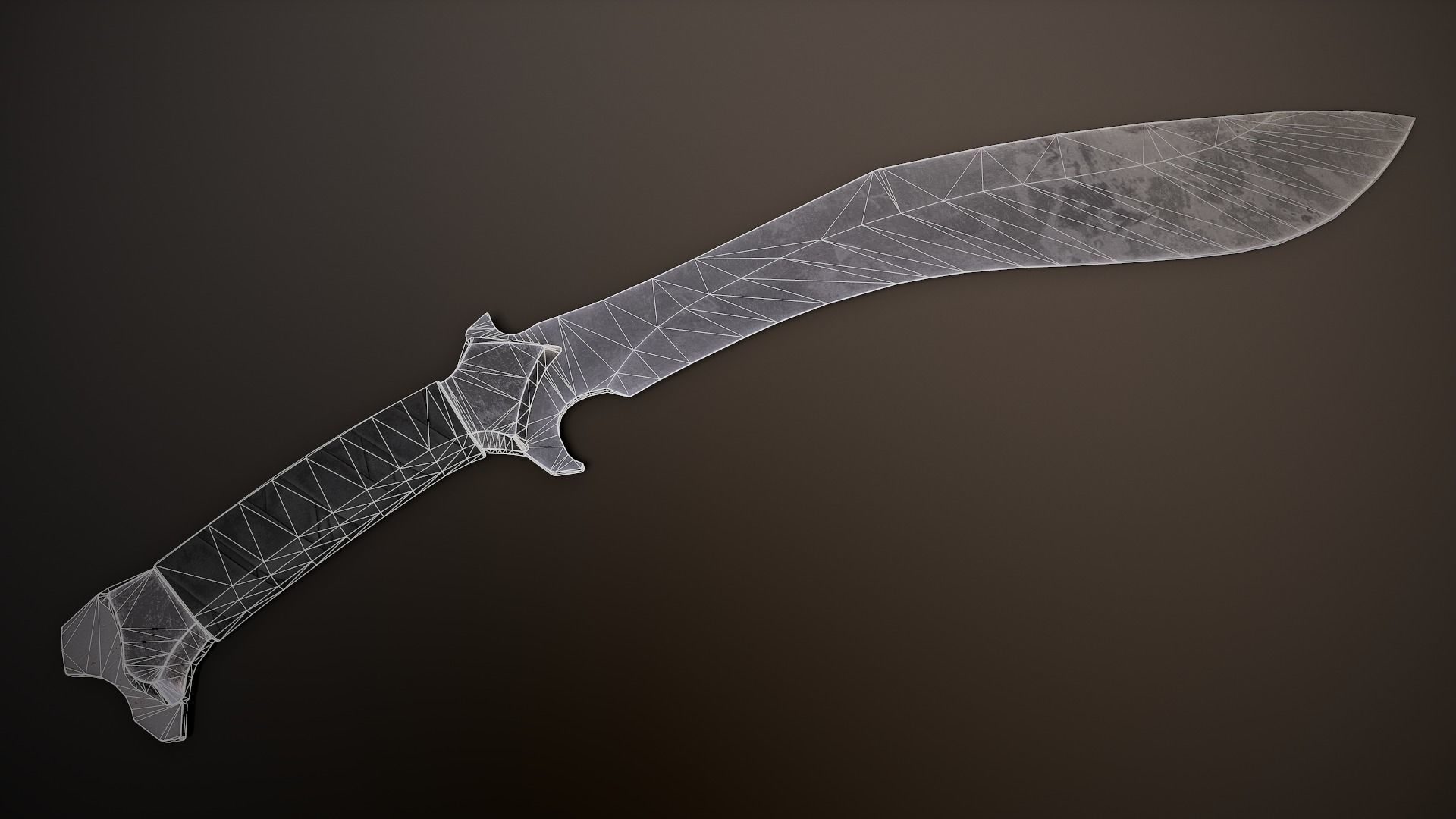 Post-Apocalyptic Kukri Low-poly 3D model_1