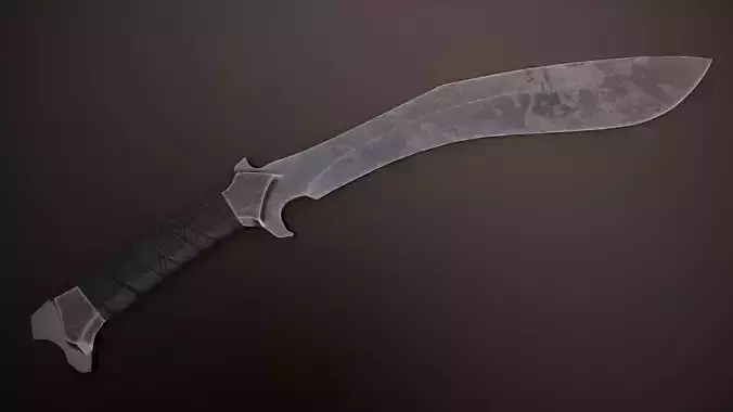 Post-Apocalyptic Kukri Low-poly 3D model