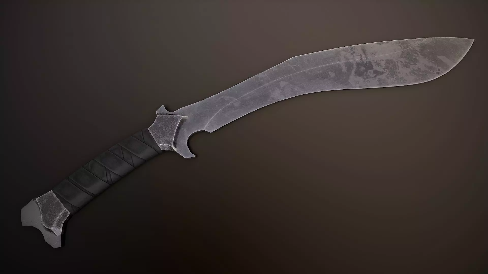 Post-Apocalyptic Kukri Low-poly 3D model_0
