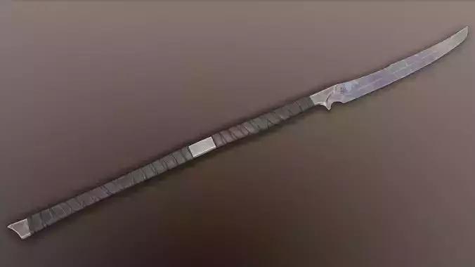 Post-Apocalyptic Naginata Low-poly 3D model