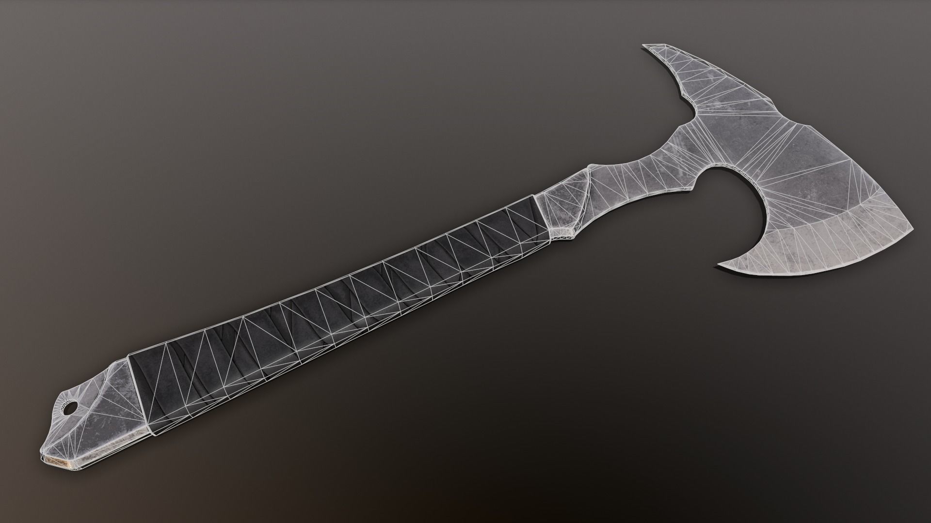 Post-Apocalyptic Tomahawk Low-poly 3D model_1