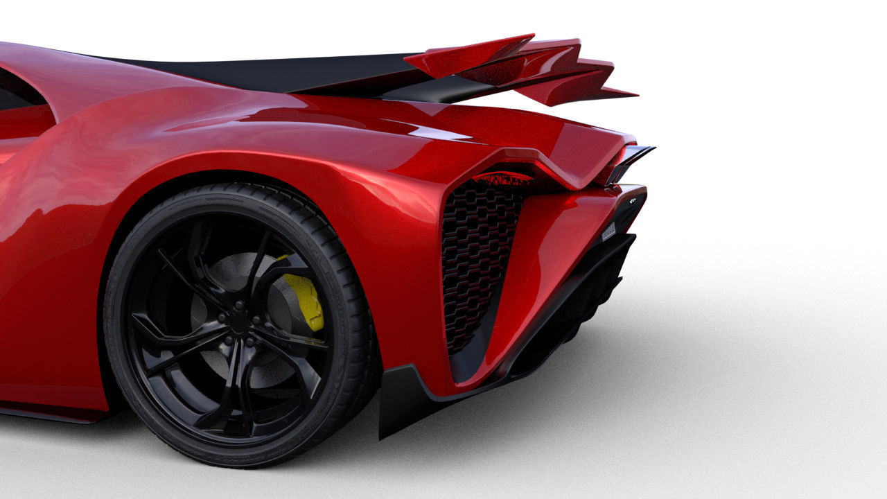 Concept 2 Super sport car 3D model_5