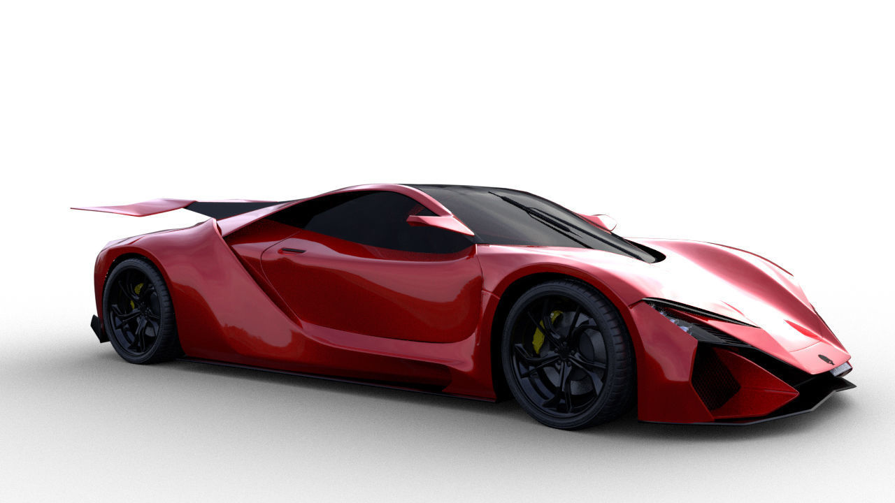 Concept 2 Super sport car 3D model_2