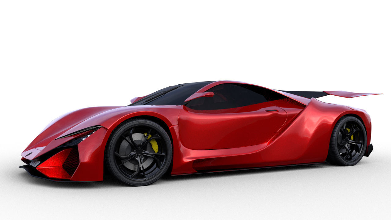 Concept 2 Super sport car 3D model_6