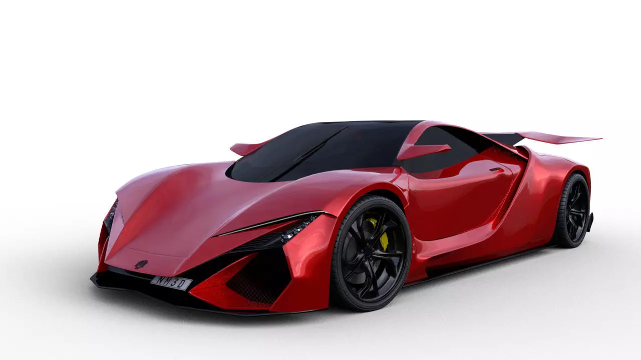 Concept 2 Super sport car 3D model_0