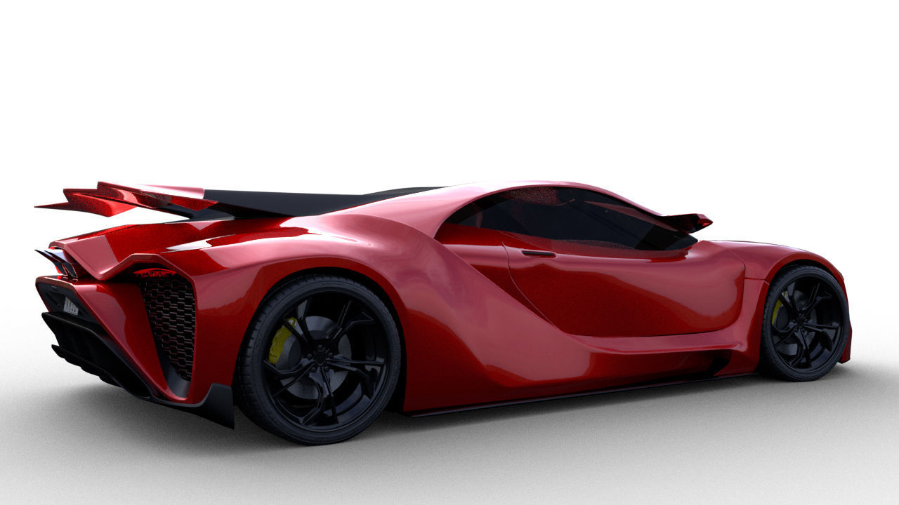 Concept 2 Super sport car 3D model_4
