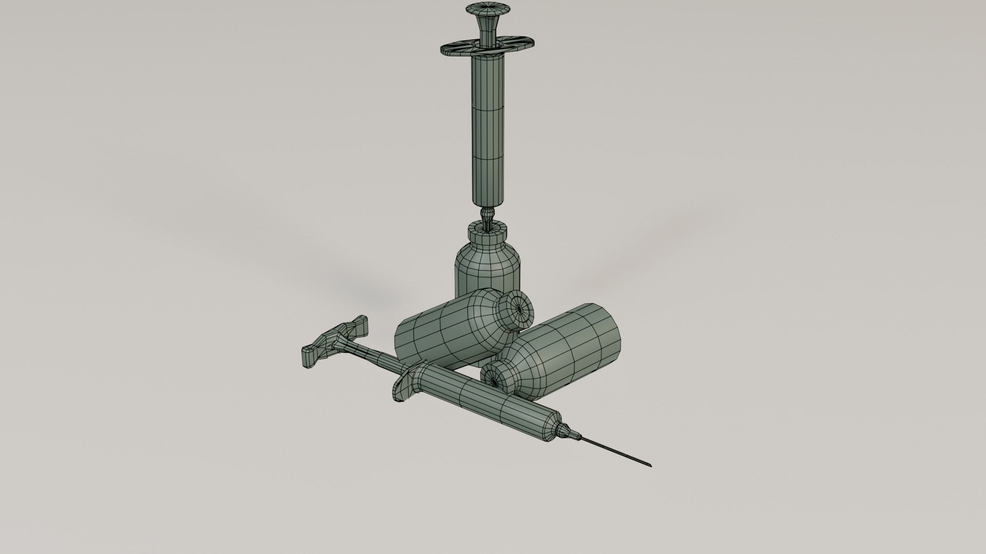 Syringes and Vials Low-poly 3D model_5