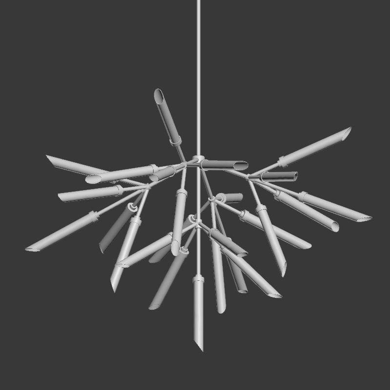 Suspension lights Spur Chandelier 3D model_3