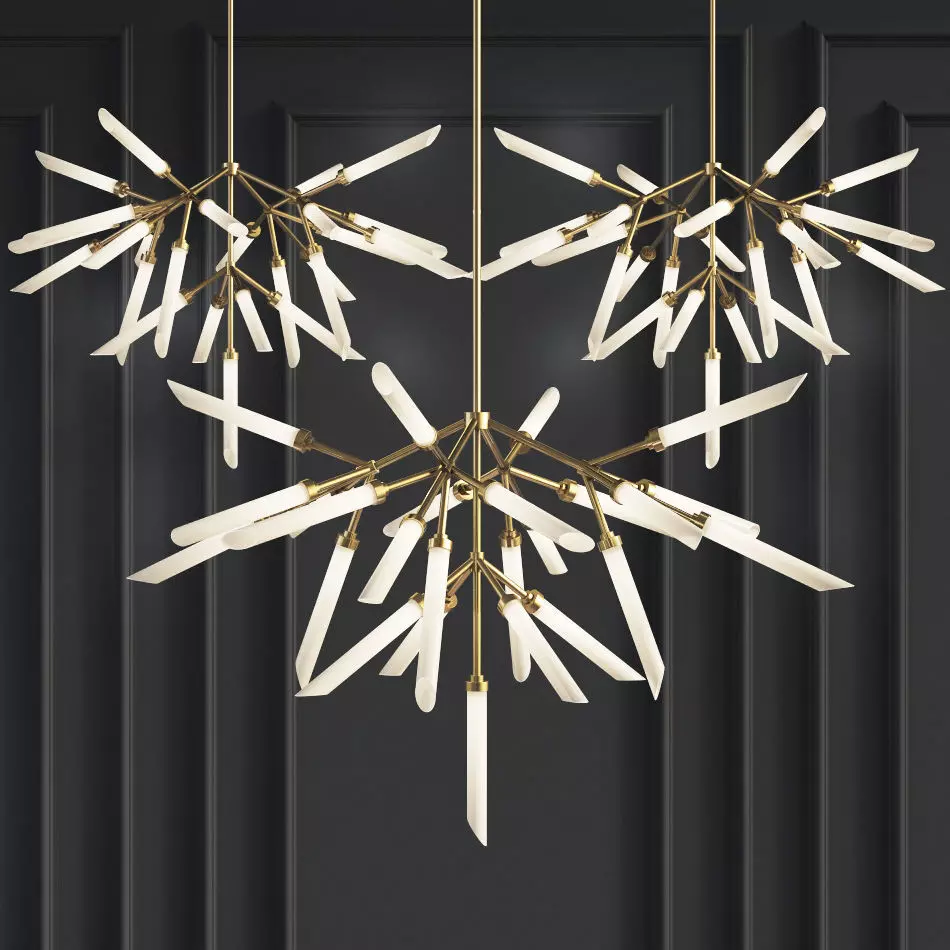 Suspension lights Spur Chandelier 3D model_0