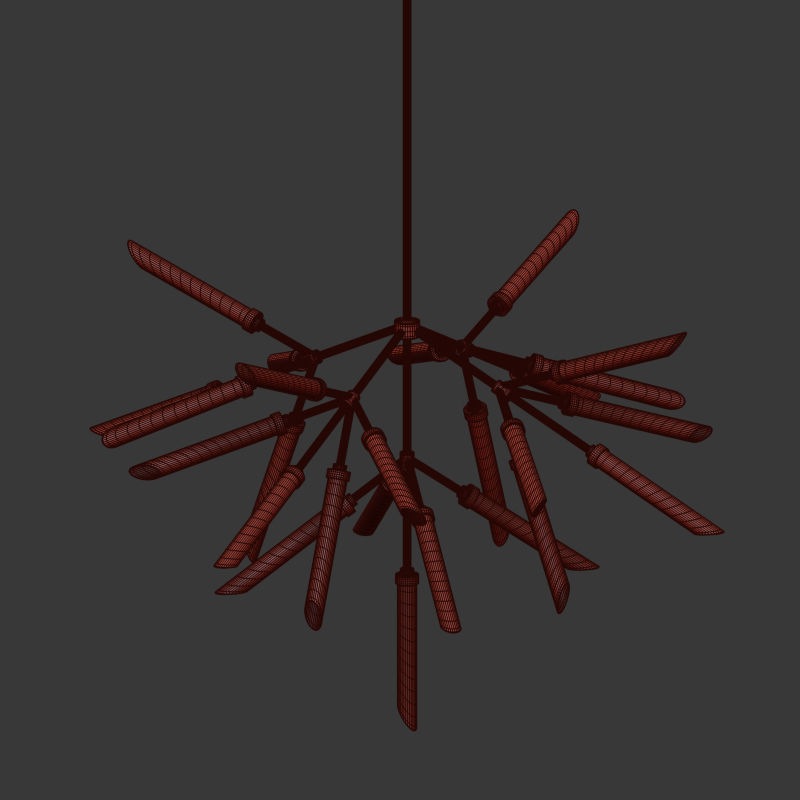 Suspension lights Spur Chandelier 3D model_4
