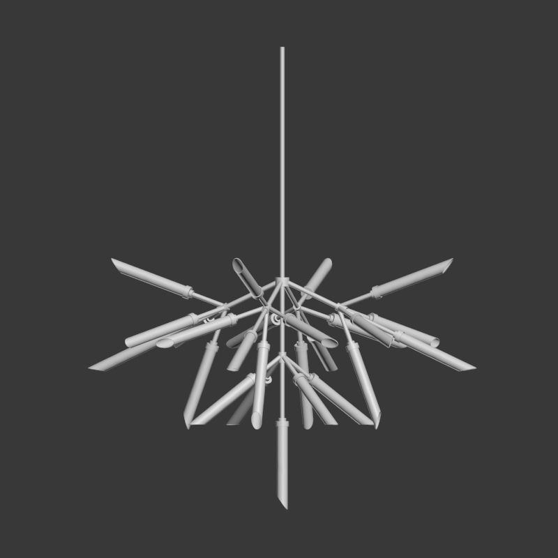Suspension lights Spur Chandelier 3D model_2