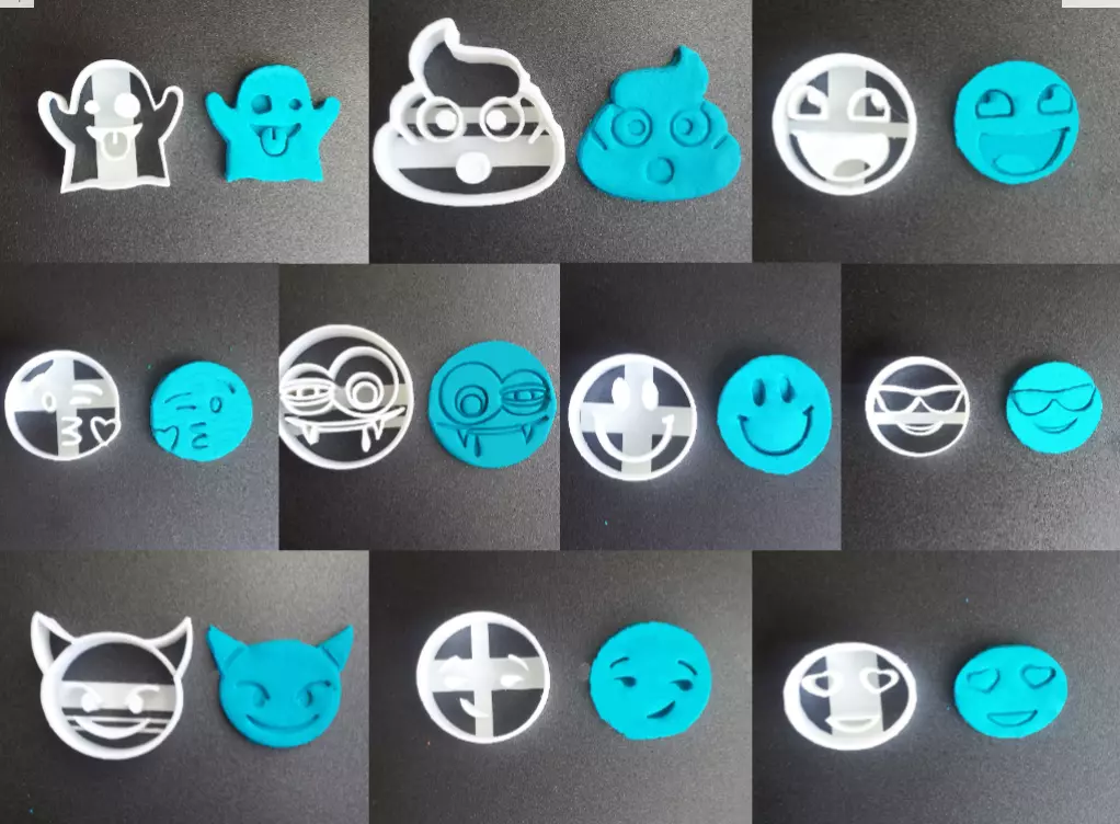 Pack social cookies cutter Emoji 3D print model