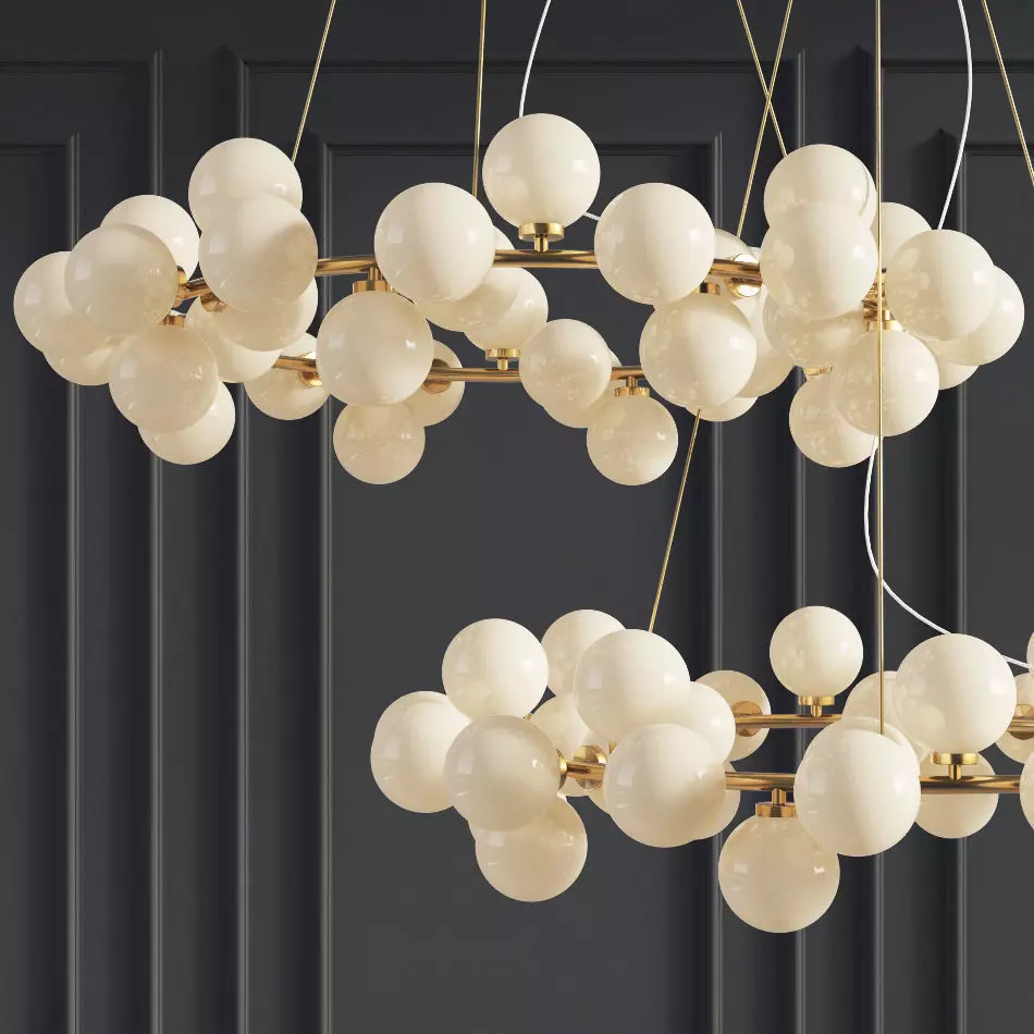 Chandelier Inflora 45 plafonds by Atelier Aret 3D model_0
