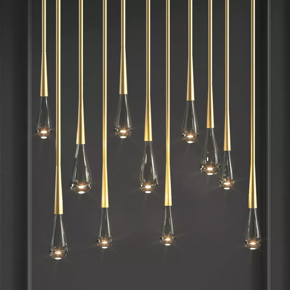 Teardrop Chandelier The Pour par Design Haus Liberty 3D model_0