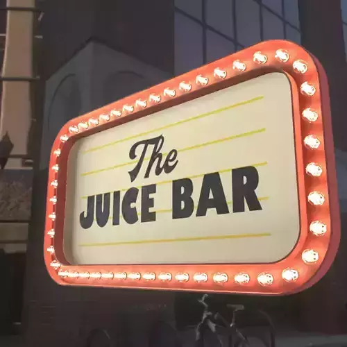 Retro sign THE JUICE BAR 3D model