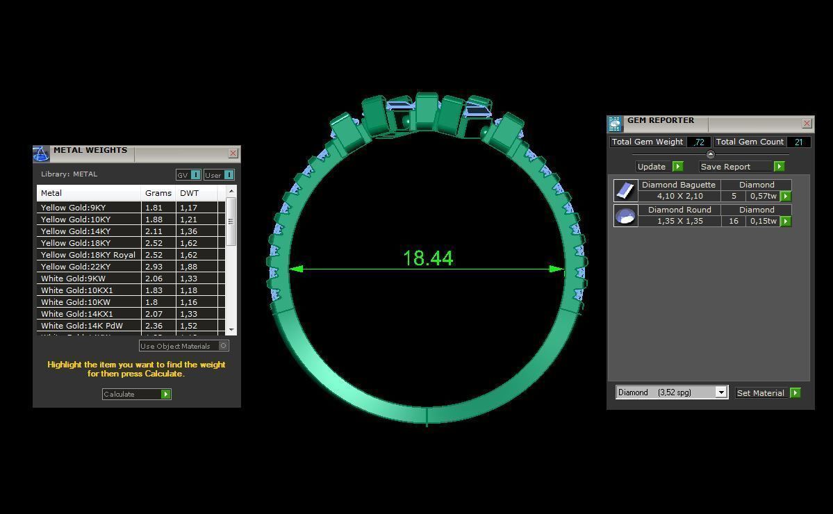 baguette ring 3D print model_3