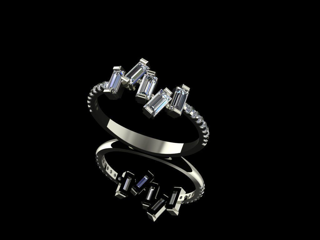 baguette ring 3D print model_1