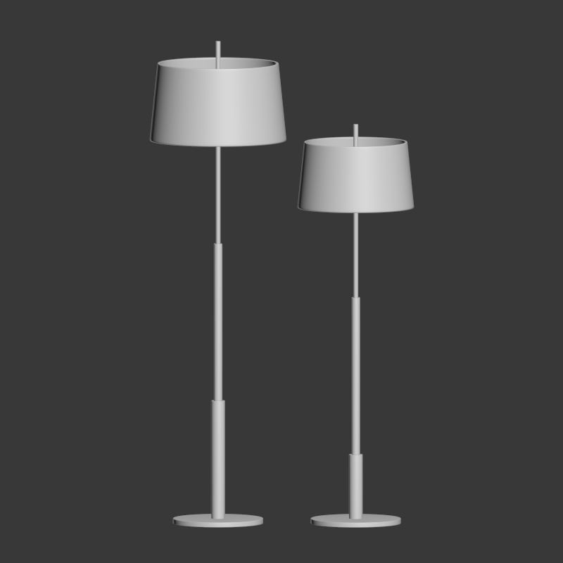 Floor Lamp Diana Santa and Cole Chrome 3D model_3