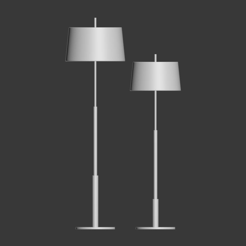 Floor Lamp Diana Santa and Cole Chrome 3D model_2