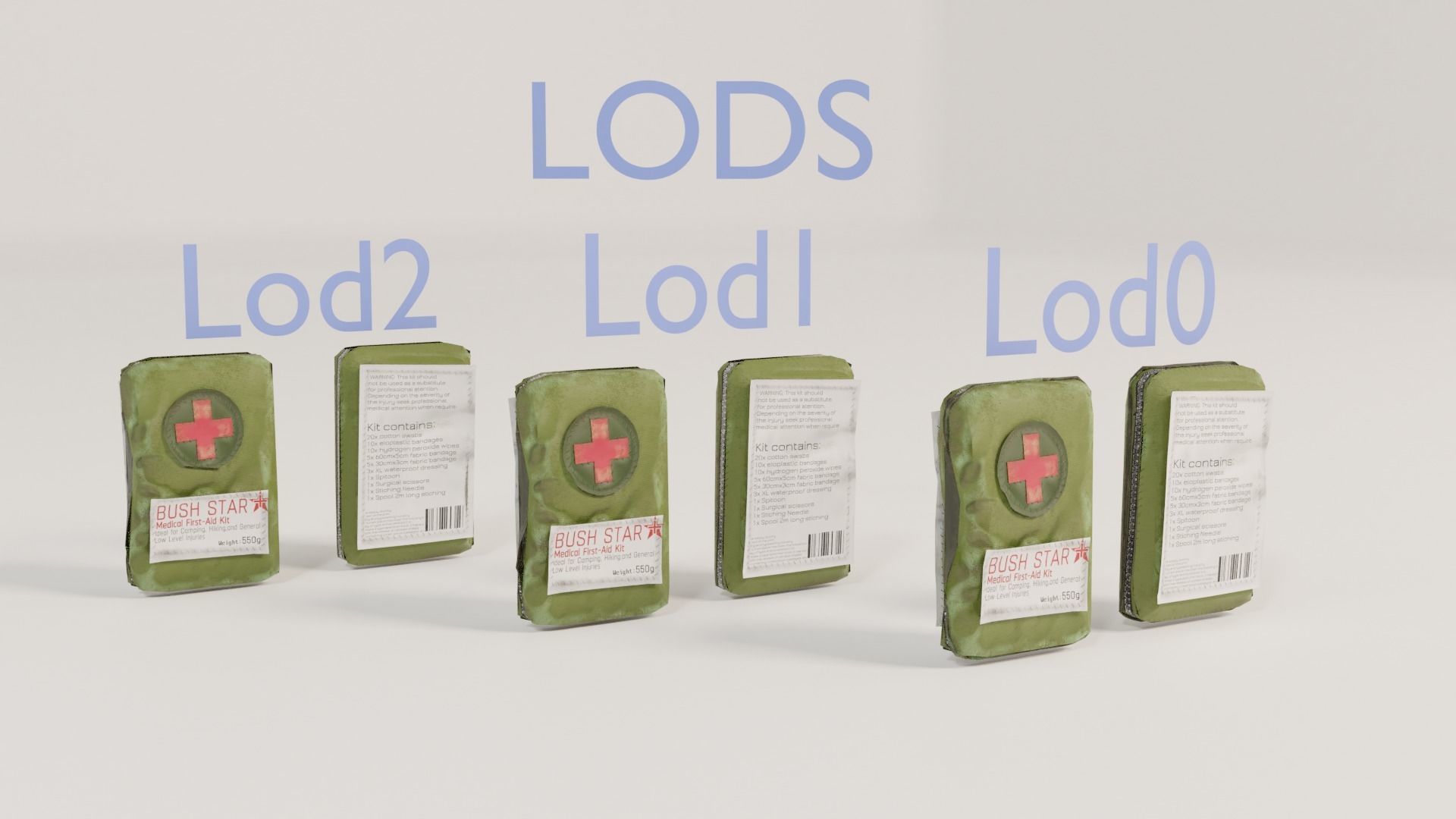 Civillian First Aid Kit  Low-poly 3D model_5