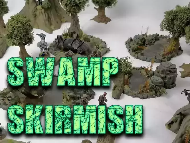 30STL Swamp Skirmish Set 3d printable Legion wargaming terrain  Free 3D print model