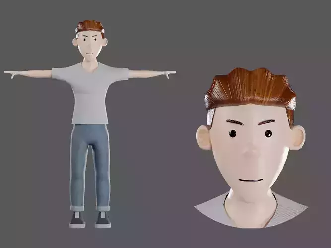 3D character casual man
