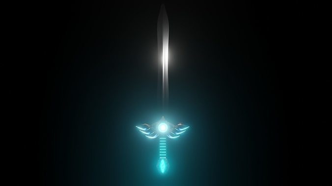 Sword 3d model that glows Free low-poly 3D model