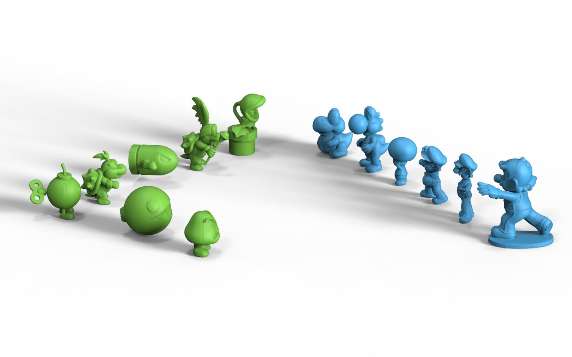 Mario Collection group of toy figurines 3D model_2