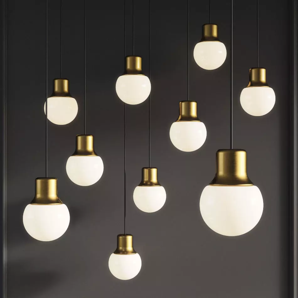 Mass Pendant Light Gold Andtradition 3D model_0