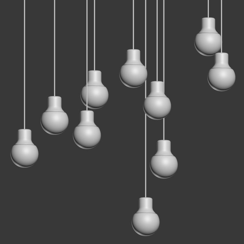 Mass Pendant Light Gold Andtradition 3D model_1