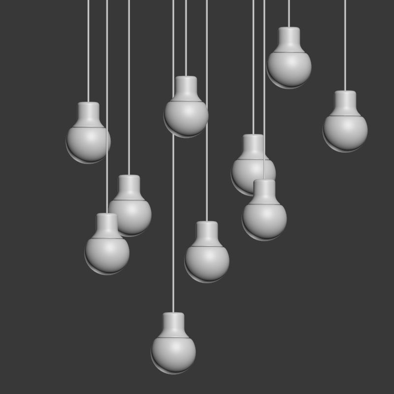 Mass Pendant Light Gold Andtradition 3D model_3