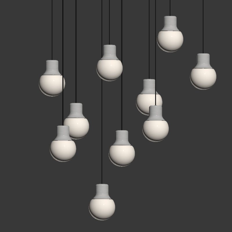 Mass Pendant Light Gold Andtradition 3D model_2