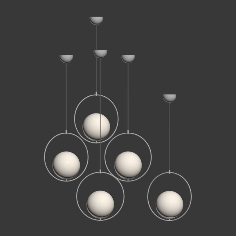 Suspension Pendant light Brass PL372 3D model_2