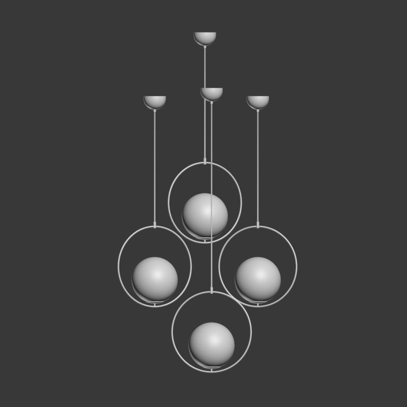 Suspension Pendant light Brass PL372 3D model_4