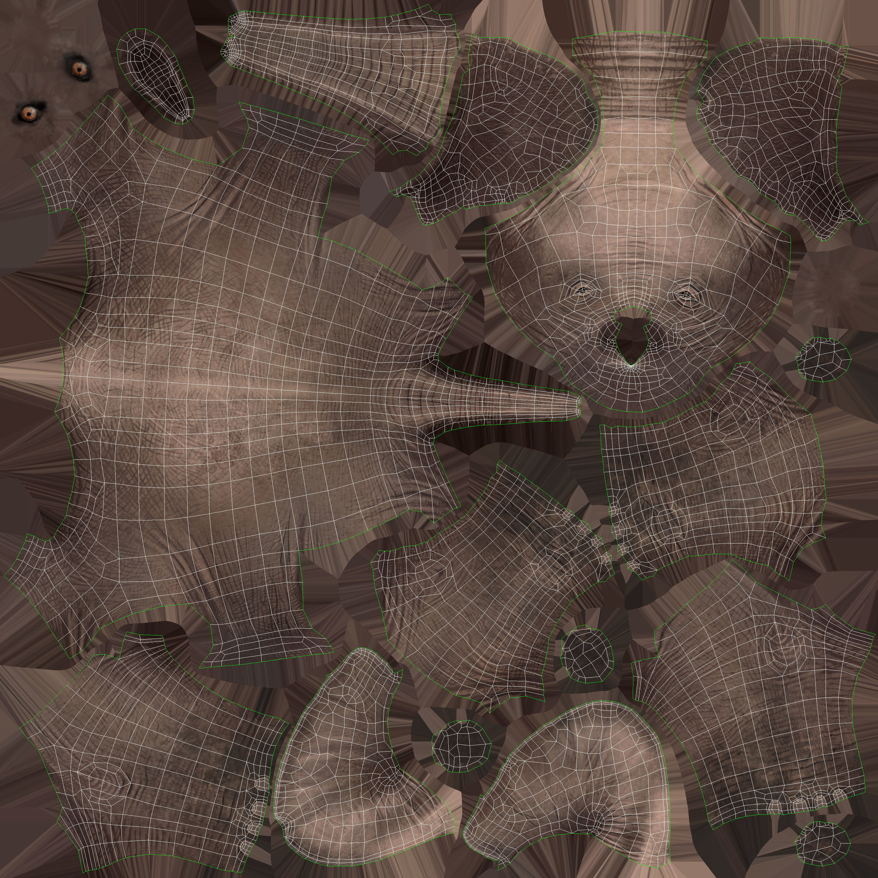 Elephant and Baby Elephant Animated 8K Low-poly 3D model_35