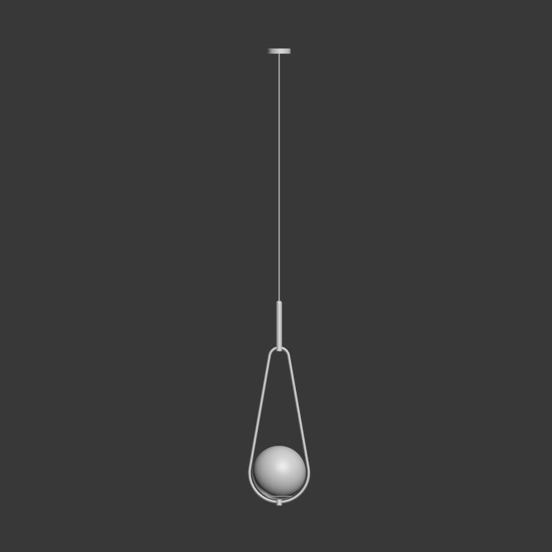 Pendant Lamp Loop Brass Glass 3D model_1