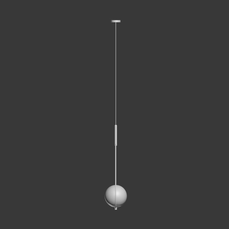 Pendant Lamp Loop Brass Glass 3D model_2