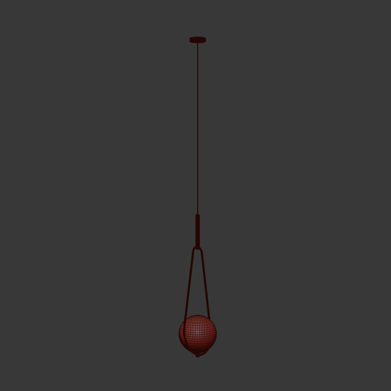 Pendant Lamp Loop Brass Glass 3D model_4
