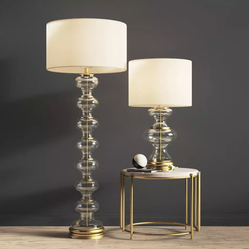 Jasmine Glass Floor and Table Lamp 3D model
