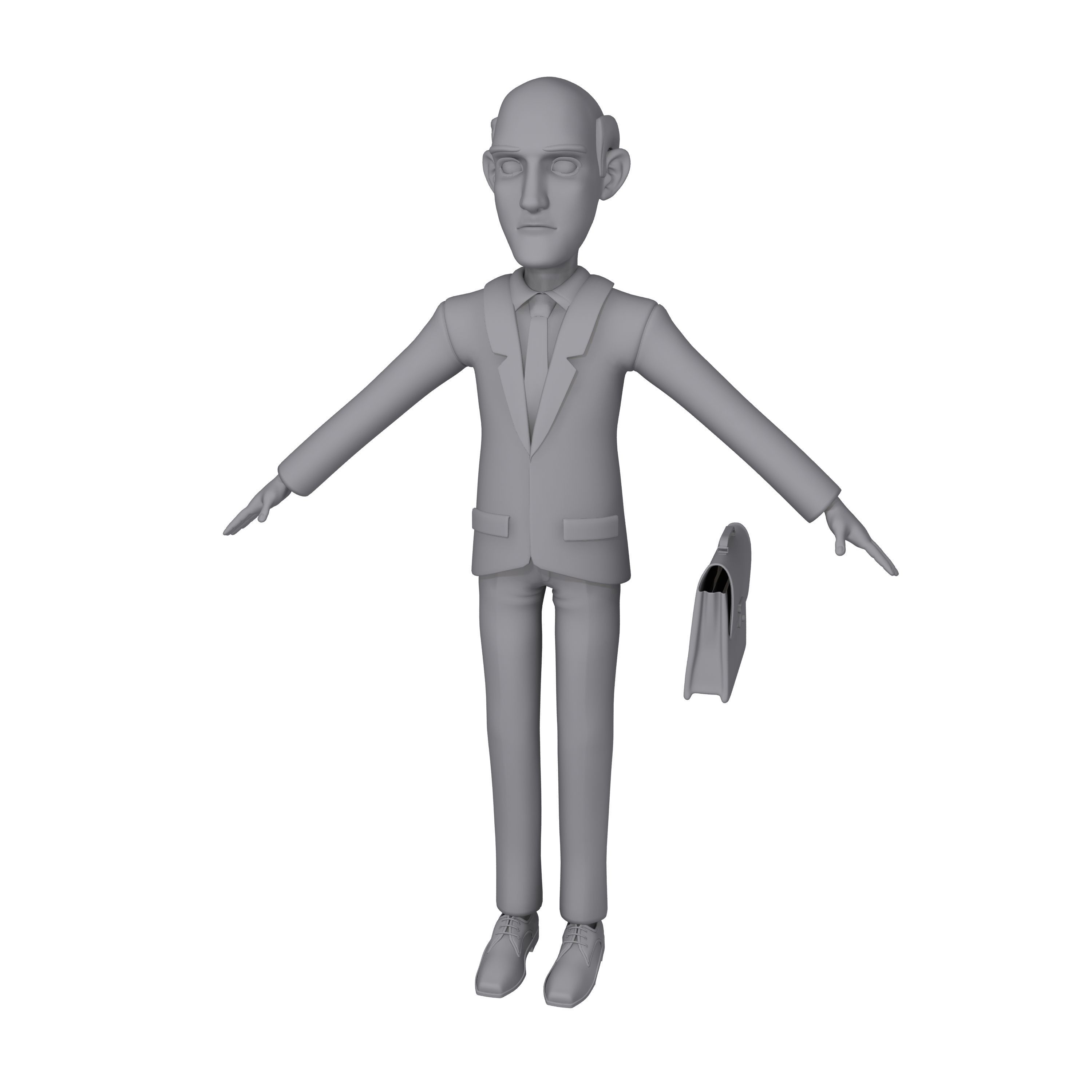 Business Man Cartoon 02 3D model_12