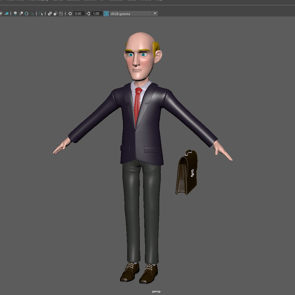 Business Man Cartoon 02 3D model_13