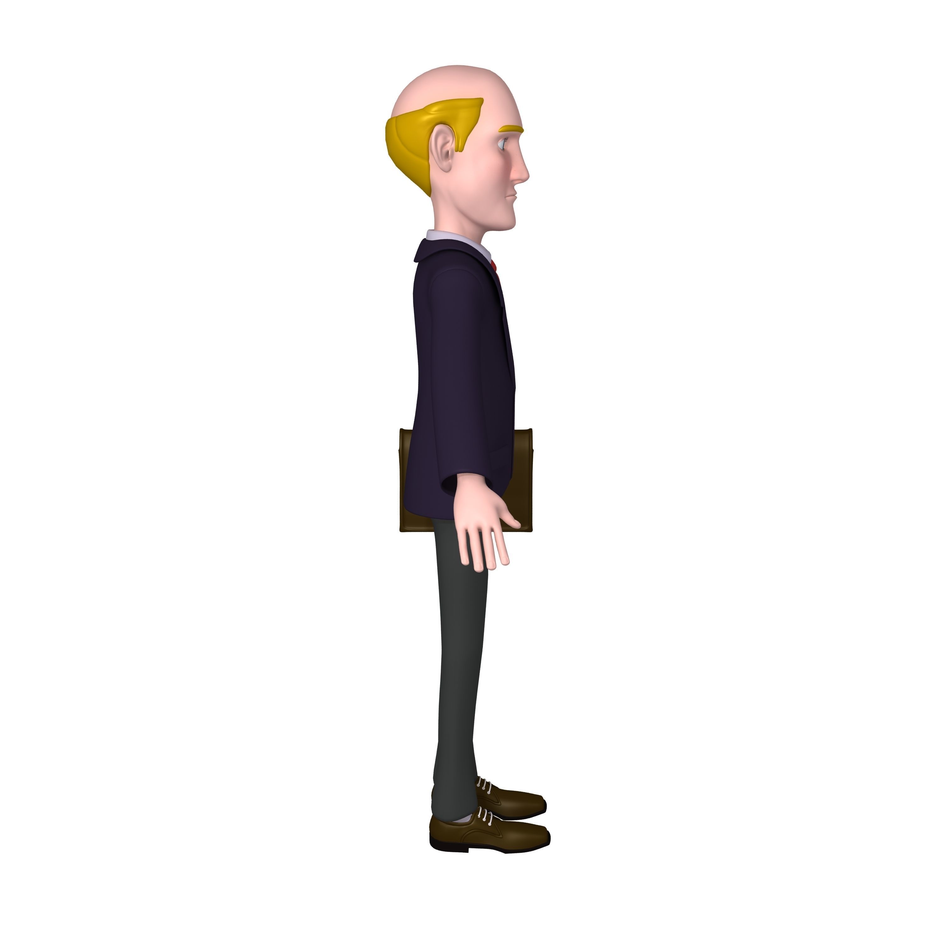 Business Man Cartoon 02 3D model_2