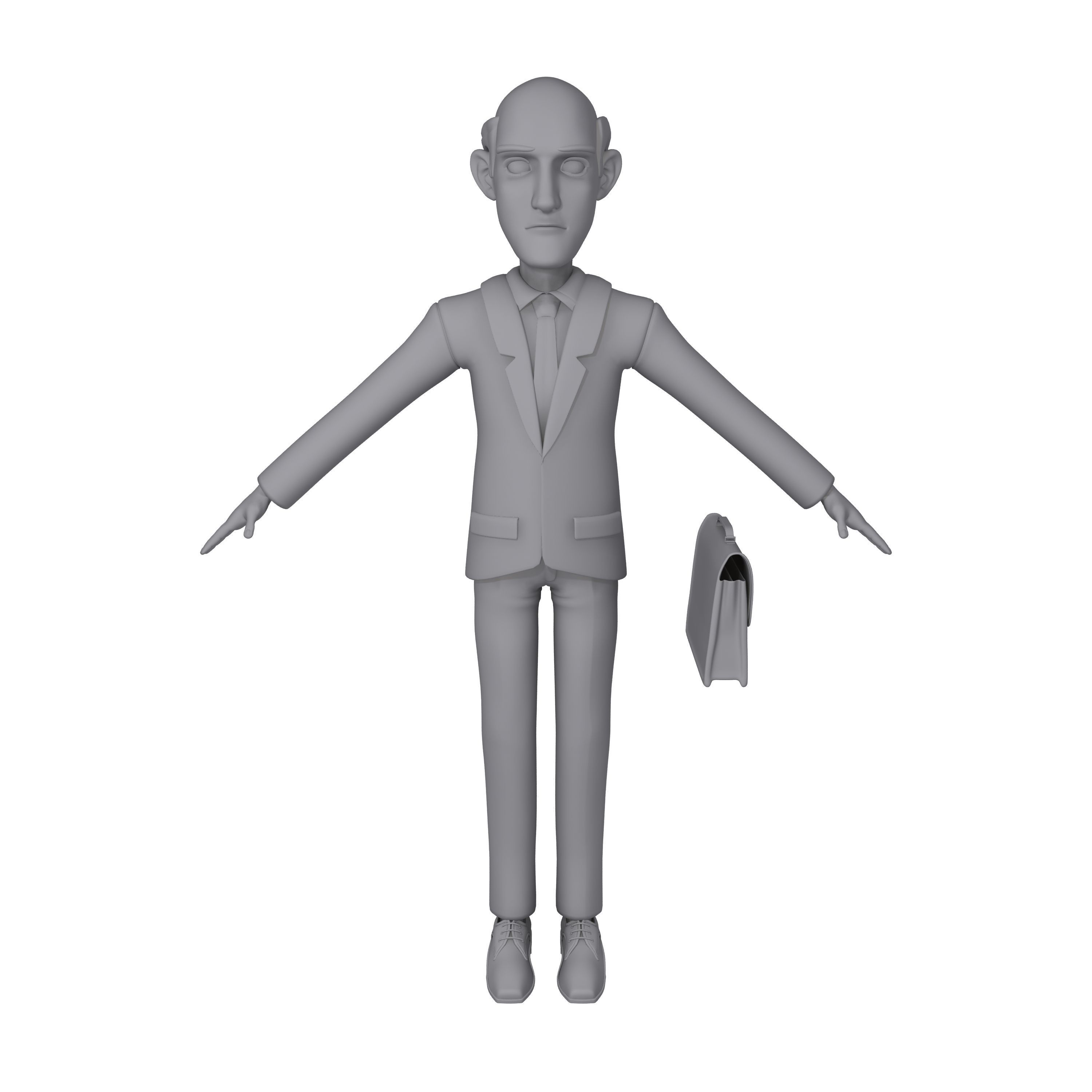 Business Man Cartoon 02 3D model_9