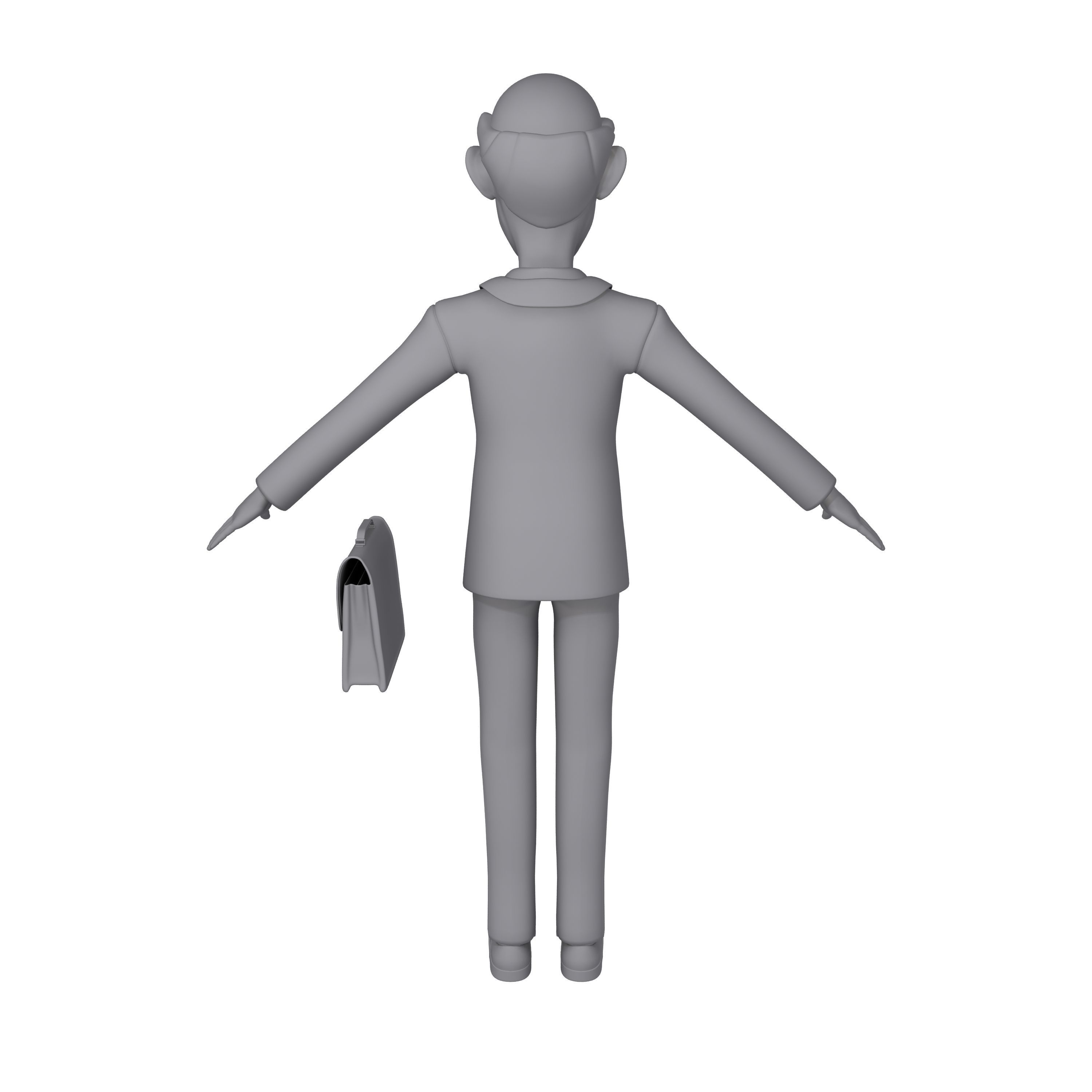 Business Man Cartoon 02 3D model_11