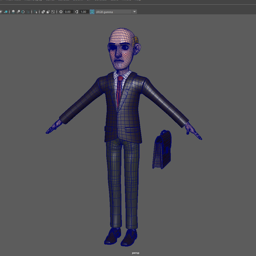 Business Man Cartoon 02 3D model_14