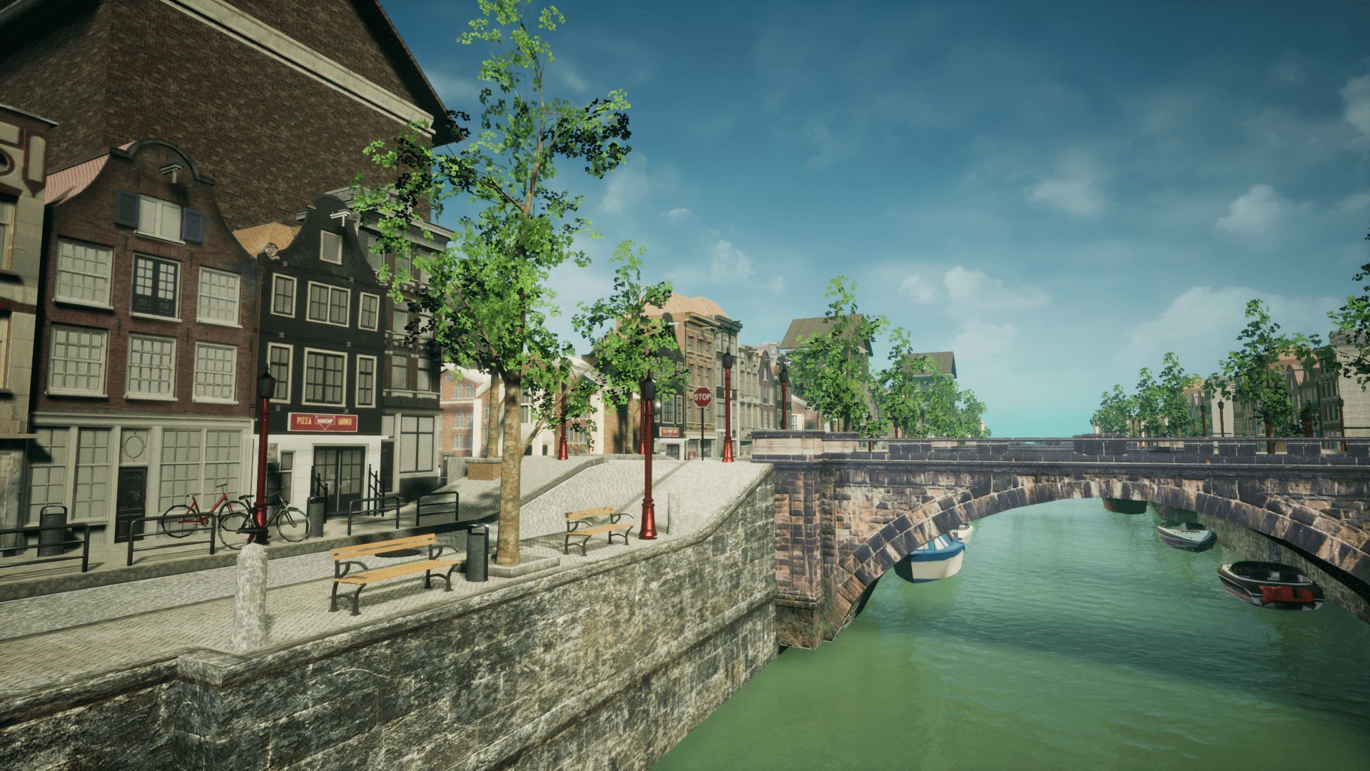 Modern City 4 Unreal Low-poly 3D model_1