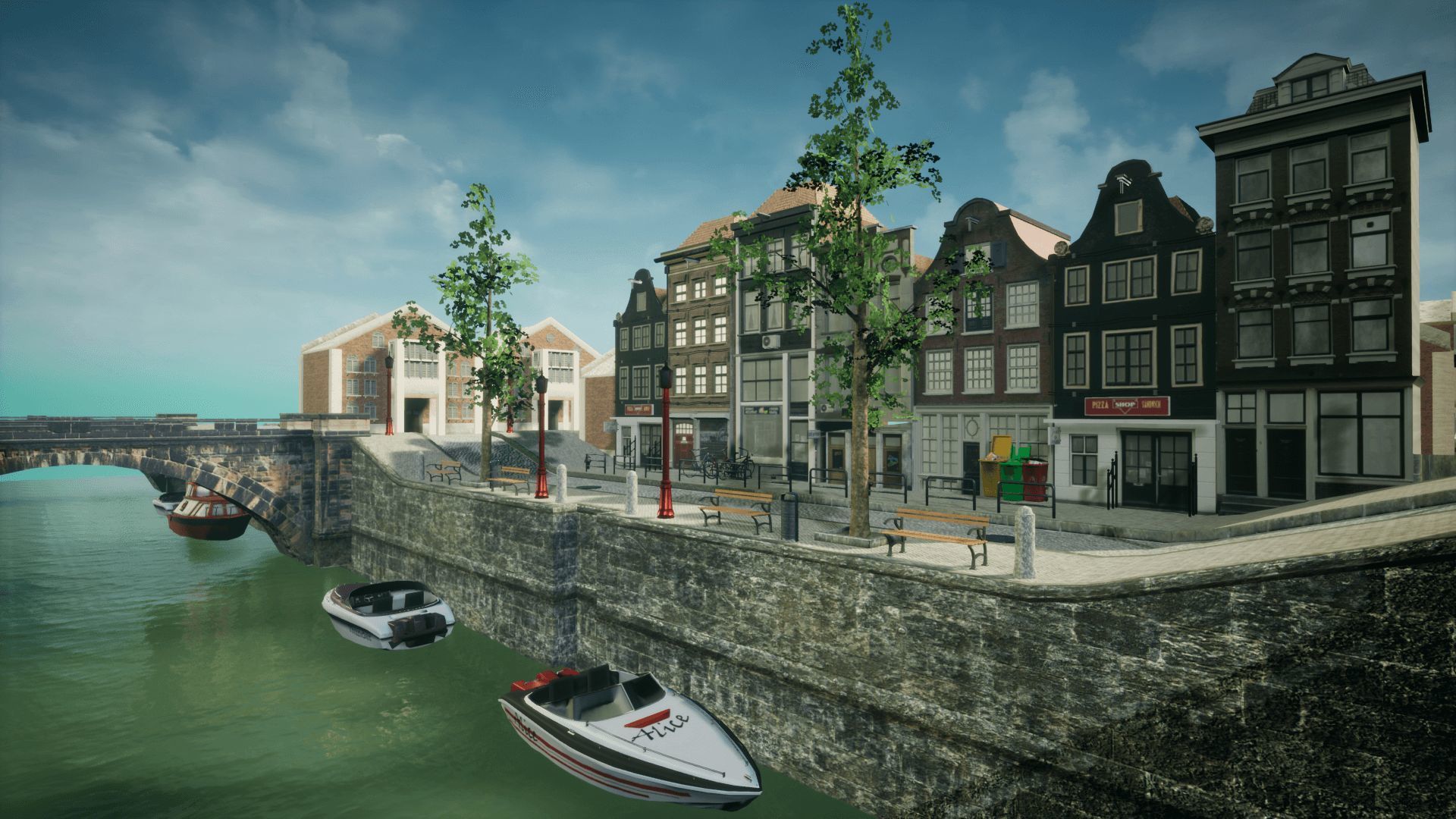 Modern City 4 Unreal Low-poly 3D model_5