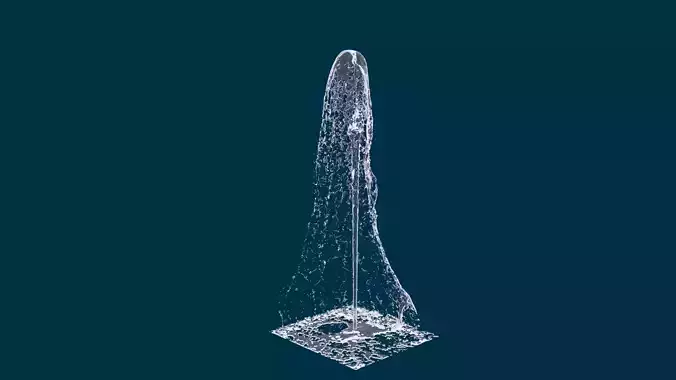 Realistic Water Fountain Loop Animation 7 3D model