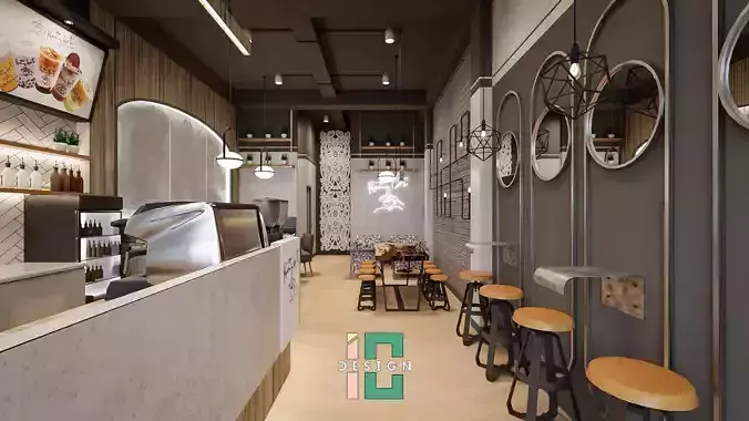 CoffeeShop 3d Interior Design Blender - Obj 3D model