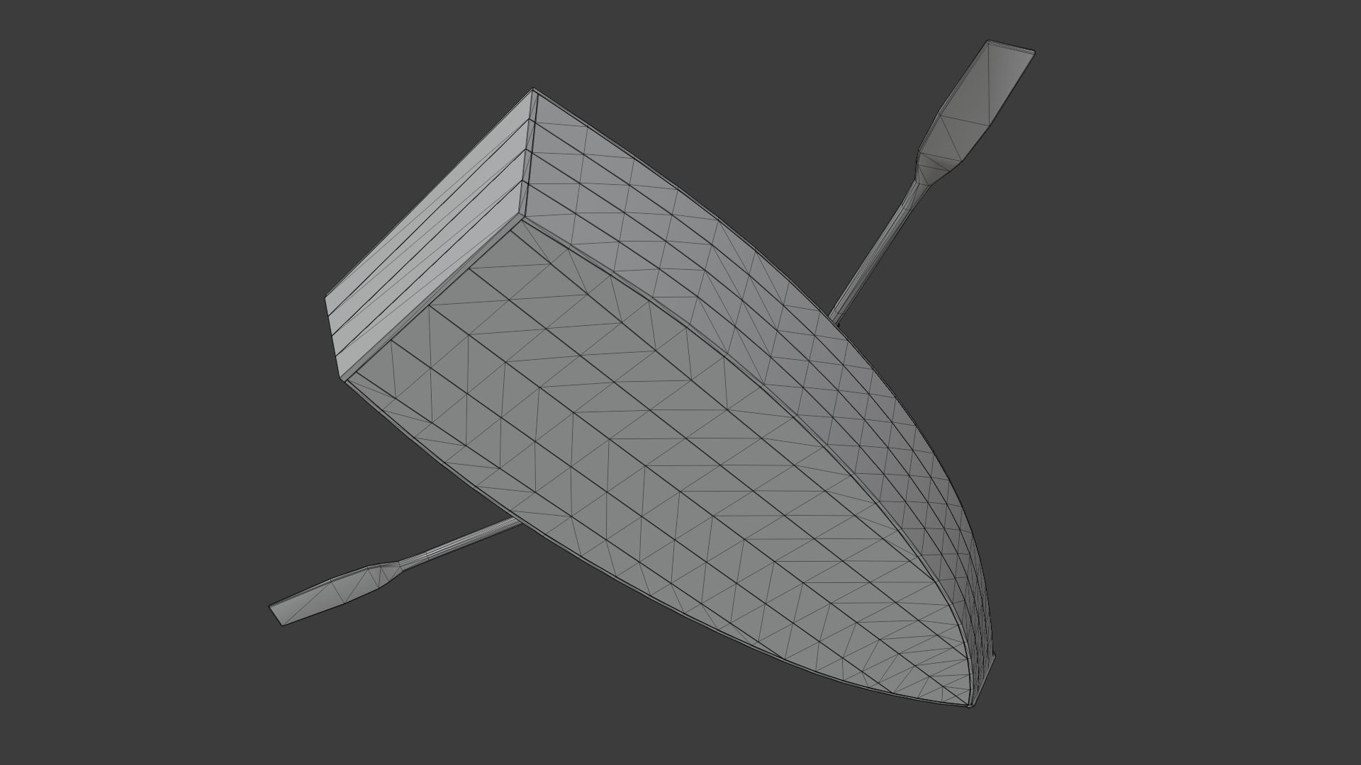 Wooden Boat Low-poly 3D model_14